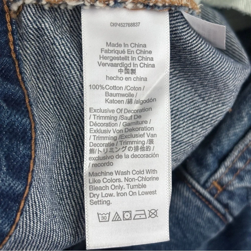 Madewell Womens distressed Regid mini A-line denim skirt size 32